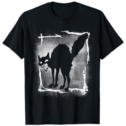 gato negro enojado, símbolo de anarquía punkrock chillando gato Camiseta