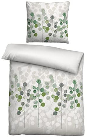 biberna Feinbiber Bettwäsche 0006722 STILISIERTE Pflanze