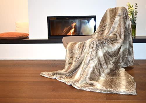 Mesana Wohndecke Wolf, Größe ca. 150x200 cm, Farbe braun