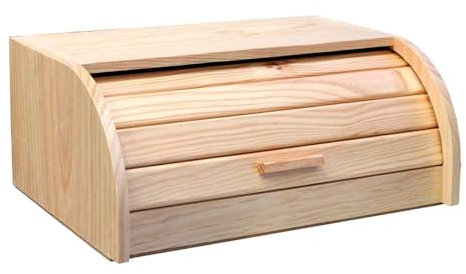 Acan Tradineur – Panera de Madera con Tapa – Contenedor para Pan Fabricado en Madera Natural – 15,5 x 35,2 x 24,5 cm