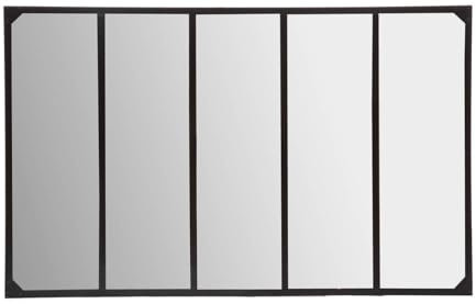 Atmosphera - Miroir Lola - métal et Bois - Noir - 160x100 cm