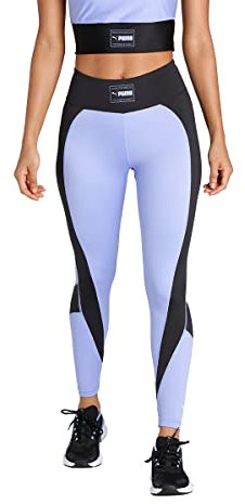 PUMA Damen Sporthose Trainingshose Fitnesshose Leggings Fit High Waist 7/8 Tight, Farbe:Lila, Artikel:-28 Elektro Purple/puma Black, Größe:S