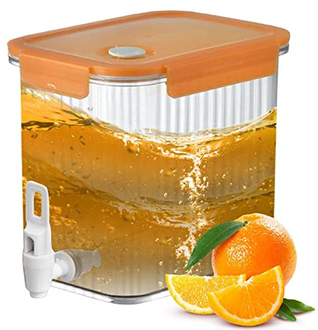 Tedious Water Dispenser | 2.5/3.5L Drink Dispenser with Tap | Fridge Jugs Drinks Chiller Dispenser Refillable | Leakproof Portable Fridge Organisers Water Dispenser for Travel Fridge