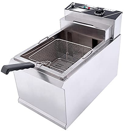 BLUNOA 20L Freidora Comercial Acero Inoxidable Freidora De Grasa Profunda con Control De Temperatura De Grasa Cesta Y Contenedor De Aceite Extraíble para La Cocina del Restaurante 4000W