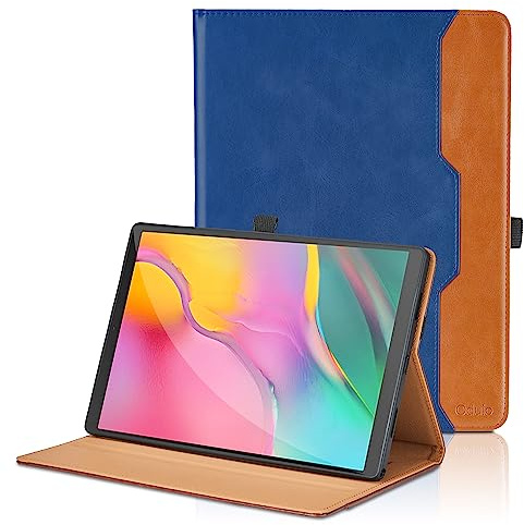 Hülle für Samsung Galaxy Tab A 10,1 Zoll T510/T515 2019 PU Leder Schutzhülle mit Tasche und Stifthalter, Auto Schlaf/Aufwach Funktion Smart Cover mit Stand Funktion - Blau