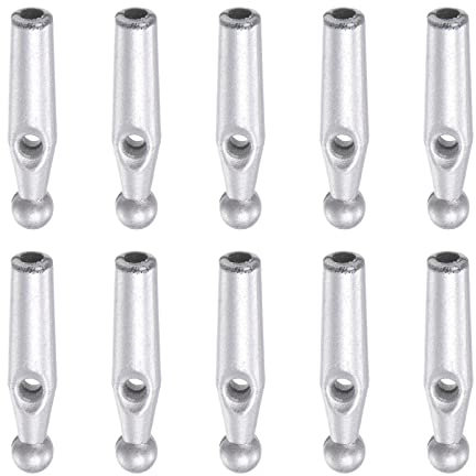 sourcing map 10Stk Regenschirm Ende Kopf Perlen 2mm Loch Durchm 21mm Länge Gummi Regenschirm Komponenten für Klappbar Regenschirm Cover Teile Silberton