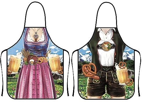 Zouwel 2 Küchenschürzen für Männer und Frauen für das Oktoberfest, grillschürze lustig Grillen im Freien, Kochen, Gärtnern, Keramikkunst und mehr.