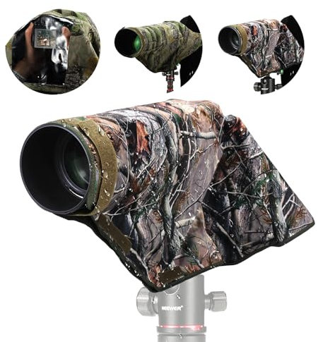 NEEWER Housse de Protection Contre la Pluie pour Appareil Photo Reflex numérique Canon, Sony, Nikon, Fujifilm et objectifs jusqu'à 400 mm, Camouflage des Deux côtés, en Nylon Vert PB020