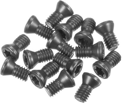 sourcing map 15 viti Torx M4 x 8 mm a testa piatta rotonda di grado 12,9 con cacciavite Torx T15 per sostituire inserti in carburo frese, utensili per tornio CNC, nero