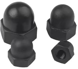 M3 M4 M5 M6 M8 M10 M12 M18 M20 Weiß/Schwarz Nylon Rundkopf Kugelmutter Kunststoff Rundkappe Schraubkappe(Black,2PCS M16)