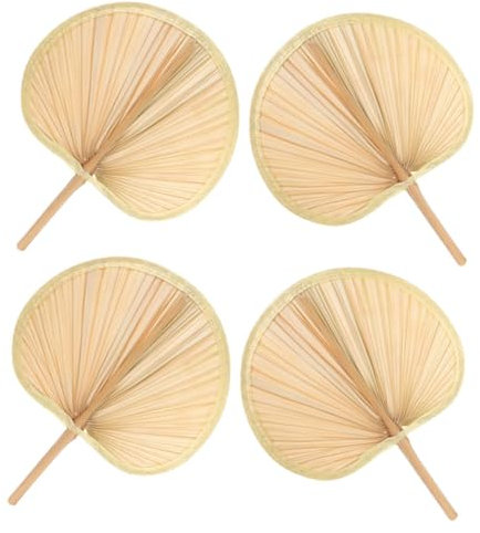 QUMIIRITY 4pezzi Mano in Foglia di in Legno Naturale Essiccato Forniture per Raffreddamento Estivo Decorazione da Parete per Casa