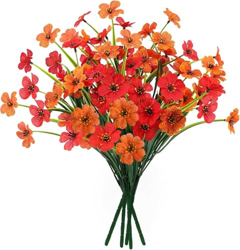 N&T NIETING Fiori artificiali, balconi, fiori artificiali, come reali, 6 mazzi di piante da balcone, resistenti ai raggi UV, fiori finti, resistenti alle intemperie, decorazione per la casa, il