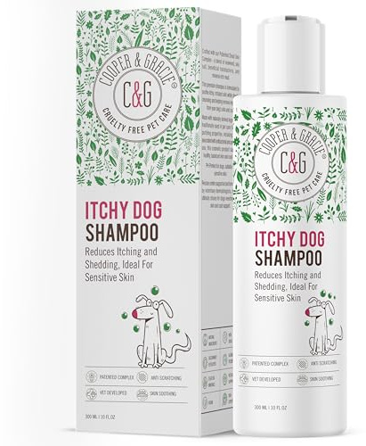 Itchy Dog Shampoo 300ml for Sensitive Skin Natural Antibacterial and Antifungal Dog Shampoo Soothes Dry Flaky Skin and Reduces Shedding Vet Developed Dead Sea Formula By C&G Pets
