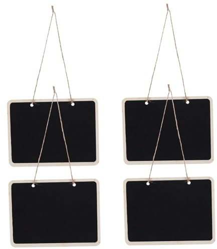 MAGICLULU Mini Chalkboard Signs Double Sided 16x12cm Decorative Blackboard for Weddings Parties and Events Hanging Mini Blackboards Tags 4-Piece Set