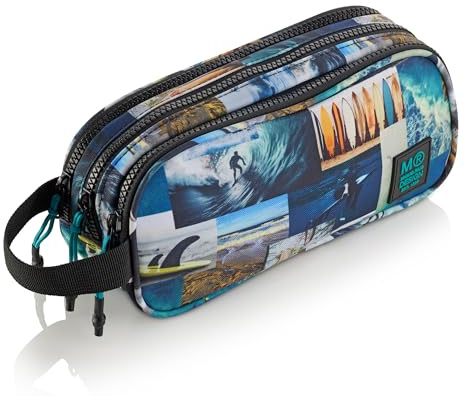 Miquelrius - Trousse Scolaire, Triple Trousse fabriquée avec des Bouteilles recyclées, Fermeture éclair, organisez Votre matériel Scolaire pour la rentrée Scolaire, Le Surf, Multicolore, Trousse