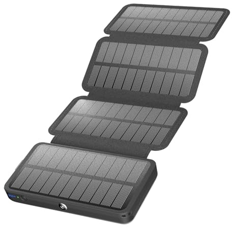 Solar Charger 22.5W Fast Charging - A ADDTOP Solar Power Bank - Portable Phone Battery with 4 Solar Panels PDQC 3.0 External Battery Pack with 2 USB-A Out & 1 USB-C Out/In for Phones Tablets