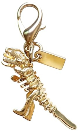 AstraGlam Goldener Dinosaurier Bag Charms, niedlicher Kirschenschlüsselanhänger, Kirsche Taschenanhänger, Handtaschen Anhänger für Damen, Schlüsselanhänger Zubehör, Keychain für Frauen