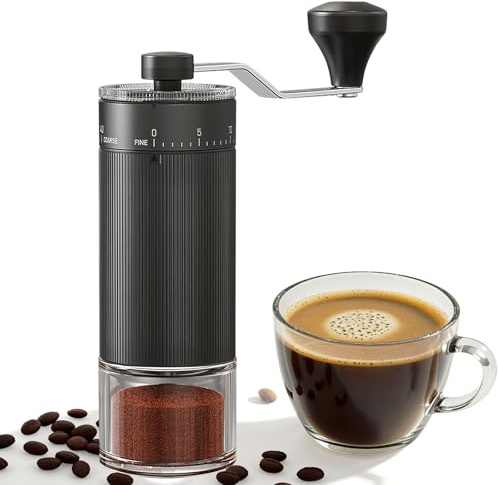 Mini Manuelle Kaffeemühle mit 40 einstellbaren Stufen, Tragbare Manuelle Handkaffeemühle mit 30g Kapazität, Konische Mahlwerk mit Kurbel für Reise, Camping, Büro, Espresso, Pour Over Und Mehr