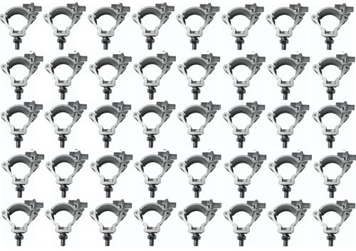 40PCS 2 Stage Par Light Clamps Hook Aluminum Alloy Truss O-Clamp Heavy Duty Fits 48-52mm OD Tube/Pipe, for Truss, Moving Head Light