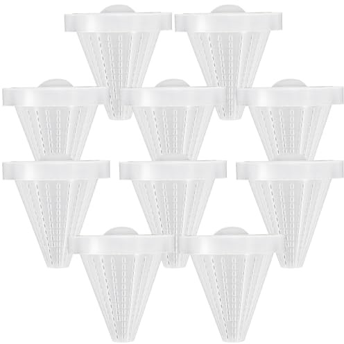 SEWCHICS 10pcs Fish Feeder Worm Feeding Cone with Suction Cup for Aquarium Tank Feeding Live Red Worms and Bloodworms Random Color