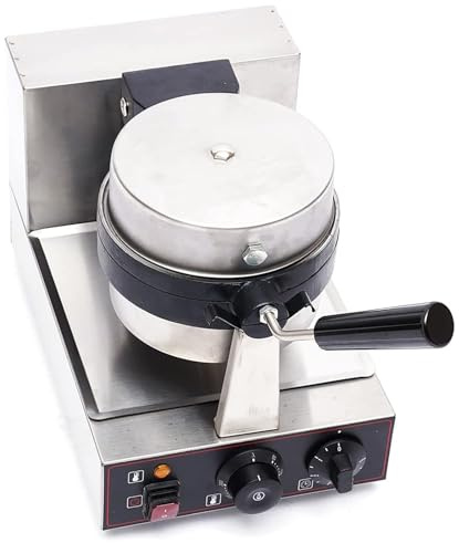 Gofrera Giratoria Comercial,MáQuina Para Hamburguesas Prensa EléCtrica Para SáNdwiches,MáQuina Giratoria Para Hamburguesas Tipo De 1300/2600W,Antiadherente,Calentamiento RáPido De 50 A 300 °C(Single)
