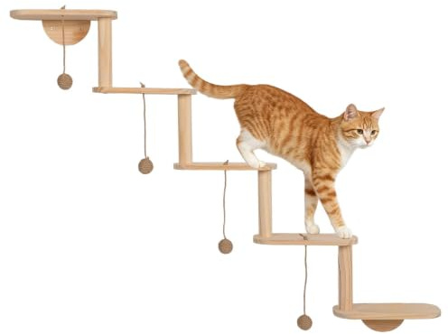 Kattsteg för vägg trä kattunge vilande säng klösleksaker
