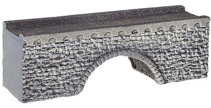 NOCH Achtobel-Brücke, Brückenmodell in Grautönen, für H0-Gleissysteme geeignet und handkoloriert