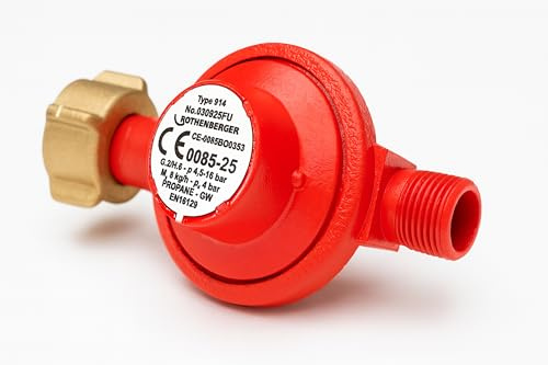 ROTHENBERGER Industrial Propan-Konstantregler 4 bar für französische Propangasflaschen (13 kg und 35 kg), Druckregler 8 kg/h, Gasdruckregler für Gaslötgeräte G3/8
