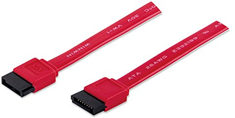 Manhattan 340700 SATA-Datenkabel, 7-polig Stecker auf Stecker, 50 cm rot