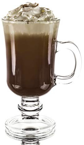 Red Co. Original Footed Clear Glass Irish Coffee Mug, Set of 6-7.75 Ounce