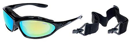 Ravs SPORTBRILLE SKIBRILLE - KITESURFBRILLE- RADBRILLE SONNENBRILLE mit BAND, BÜGEL und SOFTBAG
