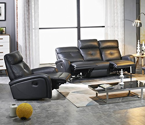 Mapo Möbel Voll-Leder Sofagarnitur Fernsehsofas Relaxsofas 5130-3+1-S