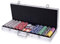 COSTWAY Pokerset Pokerkoffer 300 Laser-Chips Alukoffer inkl. Komplettset (Silber)