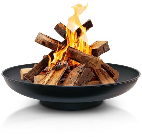 HEAT Outdoor Living Cuenco de Fuego de 80 cm de Óxido – Braseros para el Jardín – Chimenea Exterior & Tonne – Cuenco de Acero Lacado – Cesto de Fuego para el Jardín - 80x80x19 cm