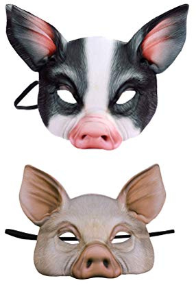 2 Pz Maschera Di Maiale Divertente Maschera Di Maiale Realistica Maschera Di Maiale Mezza Faccia Maschera Di Maiale Spaventoso Maschera Di Maiale Di Halloween Animale Carino