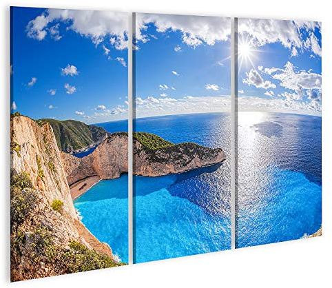 islandburner Bild auf Leinwand Navagio Strand Schiffswrack Sonnenuntergang Insel Zakynthos Griechenland Bilder Wandbilder Poster