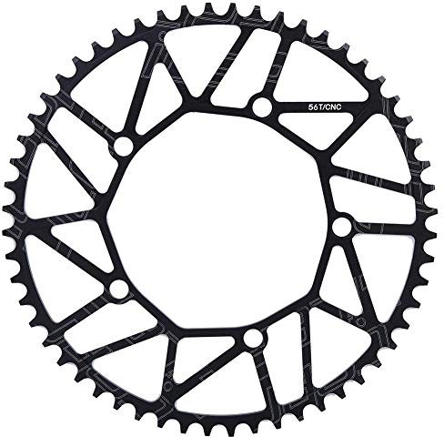 RiToEasysports Fahrrad Kettenblatt, Aluminiumlegierung Fahrradkettenblatt Schmales Breites Kettenblatt 130BCD 56T Einscheiben Kurbelplatten (56T)