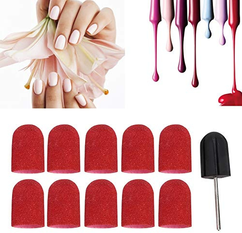 10 pcs Hornhautentferner Fußpflege Fräser, Elektrischer Nagelbohrer Pediküre Maschinenzubehör, Hornhautfräser Supergrob Pediküre Fräseraufsatz Hornhautschleifer für Nagelfräser Maniküre (Rot)