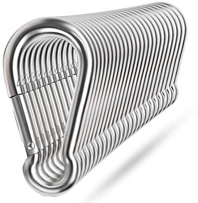 Spring Snap Hooks, 304 Stainless Steel Metal Clip Heavy Duty Rope Connector Small Snap Clamp Key Chain Link Buckle for Hammock Swing Set Outdoor Travel Camping Fishing Hiking (24 PCS, M4)