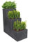 Dynamic24 XL Treppentopf Treppenkübel Übertopf Deko Kübel Pflanzkübel 60cm Blumenkübel Blumentopf Beton-Optik Garten Wendeltreppe Blumentreppe Pflanzentreppe