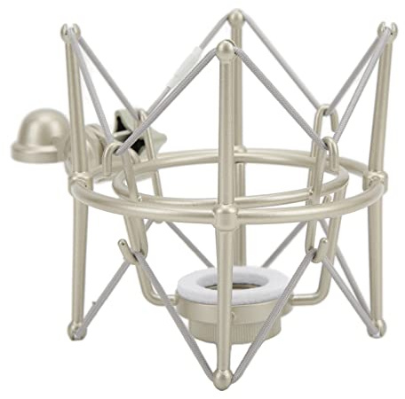 Soporte de Micrófono, Soporte de Choque de Uso Amplio Y Estable, Firme Y Eficaz para Estudio de Música(Champaña plateada)