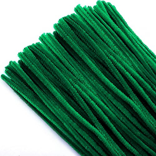 TOAOB 100 Stück Pfeifenreiniger Grün Pfeifenputzer zum Basteln | Chenilledraht Lang 30cm und Breit 6mm, Pipe Cleaners für Basteln und Dekorieren Kunst Handwerk DIY