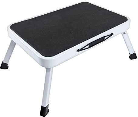 Tritthocker klappbar aus Stahl - 38 x 27 x 17,5cm - rutschfeste Oberfläche - Tritt Klapphocker Klapptritt faltbar - Fußtritt Hocker