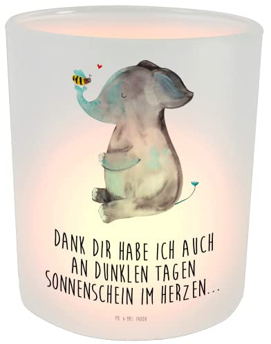 Mr. & Mrs. Panda Deko Windlicht Elefant Biene - Geschenk, lustige Sprüche, Kerzenglas, Tiere, Liebesspruch, Liebe, Windlicht Dekorieren, Glas