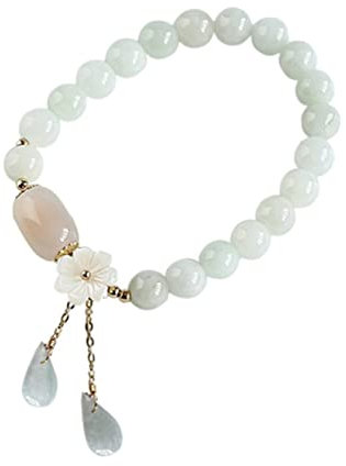 Yardenfun Steinarmband Elastisch Jade Armband Natürliche Edelsteine Frauen Schmuck Handgelenk Schutzarmband Alltag