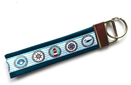 GaHiBu Schlüsselanhänger Schlüsselband Bullaugen Maritim aus Baumwollstoff und Webband