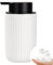 BosilunLife Foam Hand Soap Dispenser - White Ceramic Foaming Soap Dispenser for Bathroom 12oz Refillable Liquid Lotion with Rust-Proof foaming Pump for Countertop