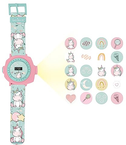 Lexibook, Einhorn, Projektionsuhr, DMW050UNI | Digital, 20 Projektionen, verstellbares Armband, drehbarer Objektivring, Uhrzeit/Datum, Batterie inklusive