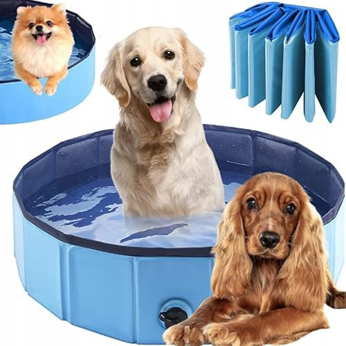 Taylor & Brown Dog Plastic PVC Paddling Pool Swimming Portable PVC Baths for Small Medium Dogs Pool Bathing Tub Kid Pet Pool for Indoor/Outdoor (80cm(Dia) x 20cm(H)