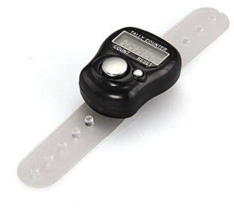 BML 2 x Black Finger Electronic Digital Tally Counter | Effortless Counting for Prayer Beads | Mini Row Ring Counter with LCD Light for Tasbeeh Tasbih Timer Beads Islam